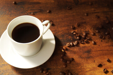 ブラックコーヒーとコーヒー豆