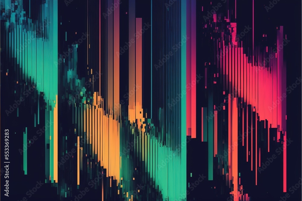 Poster a colorful background with lines and shapes in different colors and sizes. generative ai