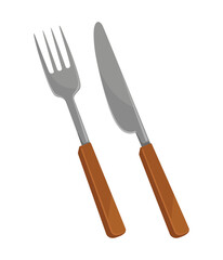 Fork knife spoon kitchen food metal steel object dinner tool eat restaurant table stainless eating meal tableware vector illustration