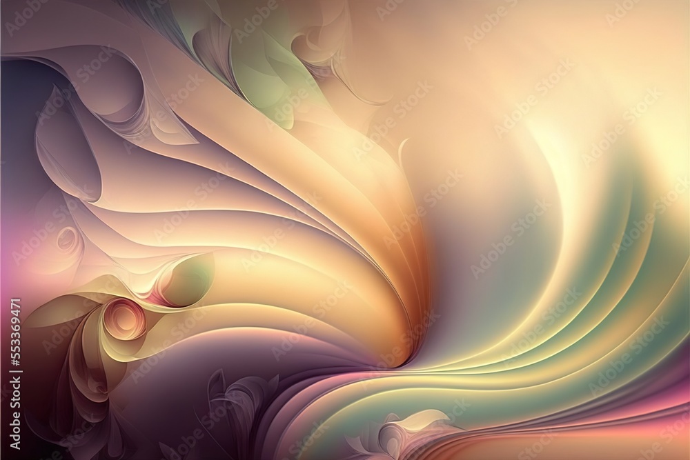 Poster a computer generated image of a colorful swirl design with a pink background and a yellow center and