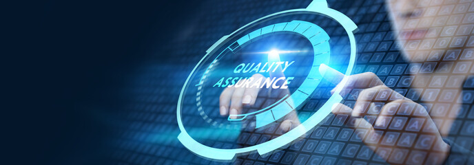 Business, Technology, Internet and network concept. Quality Assurance service guarantee standard.