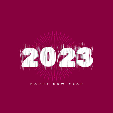 2023 Happy New Year Background Design.Collection of 2023 Happy New Year symbols.Greeting Card, Banner, Poster. Vector Illustration.