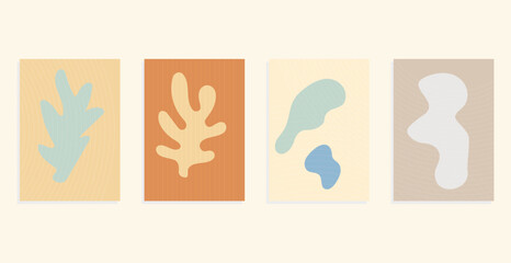 abstract mid-century modern  vector wall-art set 