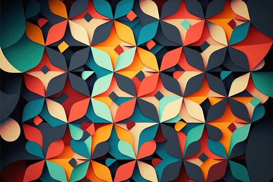  a colorful abstract background with a lot of shapes and colors on it's surface. generative ai