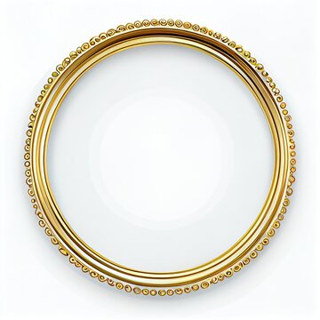  A Gold Plate With A White Background And A Gold Rimmed Plate With A Gold Beaded Border On The Edge.