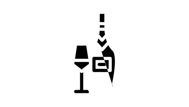 pinot grigio white wine glyph icon animation