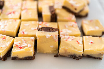Homemade candy cane fudge