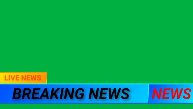 breaking news with motion animation with moving bright light and live news on green screen.