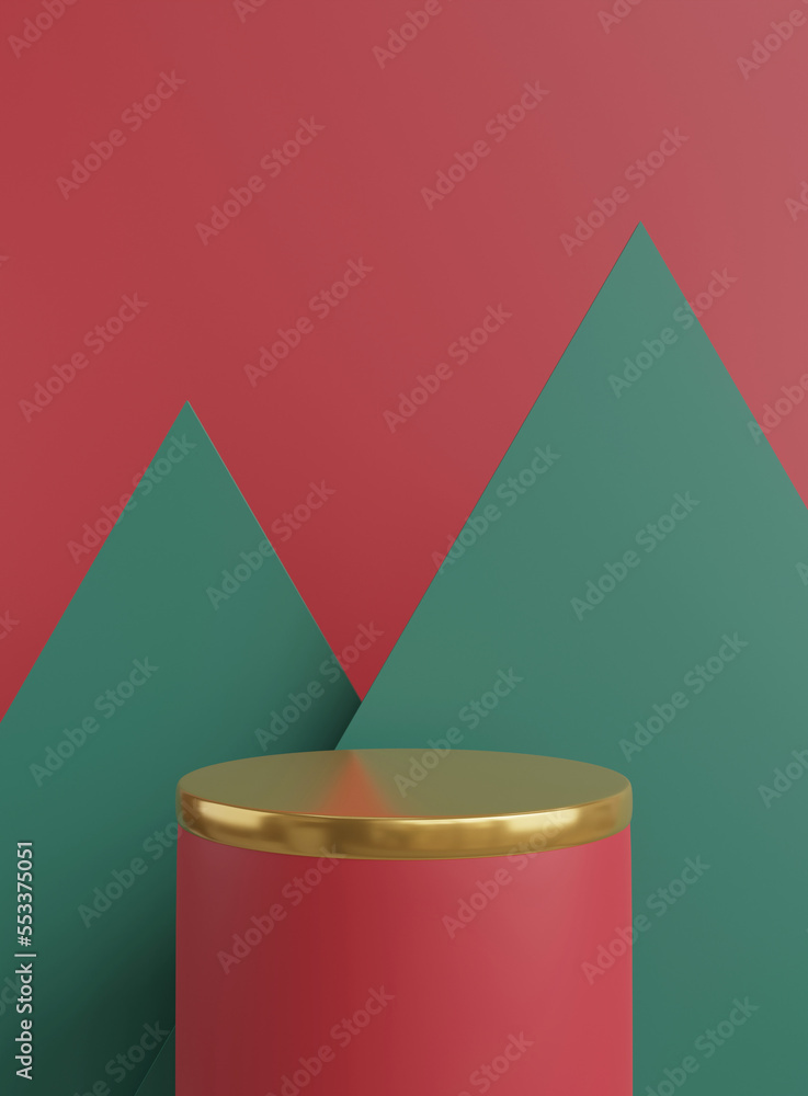 Poster 3d background scene with podium. minimal product display mockup with geometric shape object. 3d rend