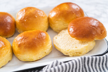 Baking brioche buns