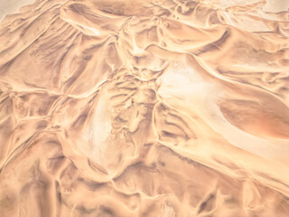 Namibia Desert. Aerial View Sand Dunes near Walvis Bay and Swakopmund. Skeleton Coast. Namibia. Africa.