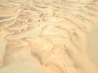 Namibia Desert. Aerial View Sand Dunes near Walvis Bay and Swakopmund. Skeleton Coast. Namibia. Africa.