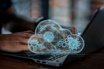 cloud technology concept Global network of global business Megatrends on the Internet for...