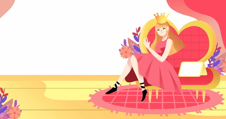 Cartoon hand painting activity Promotion shopping coupon Poster illustration