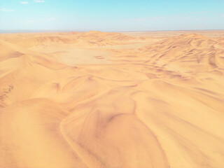 Namibia Desert. Aerial View Sand Dunes near Walvis Bay and Swakopmund. Skeleton Coast. Namibia. Africa.