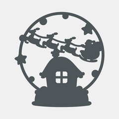 Snow covered winter house frame quality vector illustration cut