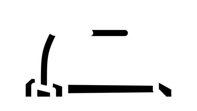 treadmill sport equipment glyph icon animation