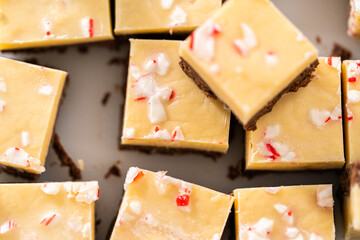 Homemade candy cane fudge