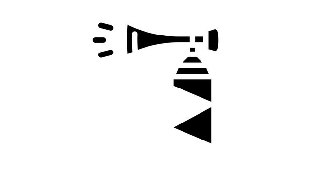 vuvuzela air bottle glyph icon animation
