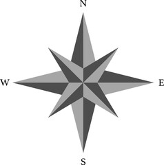 black and white compass