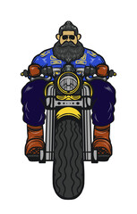 illustration cartoon of a firefighter riding a motorbike can be used for shirt or poster design