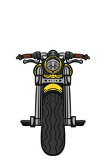 motorcycle on a white background drawing cartoon illustration transportation for design icon 