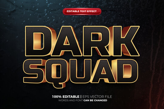 Dark Squad Black Gold 3D Text Effect