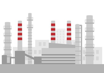 Industrial factory or industrial power plants isolated. Vector Illustration.
