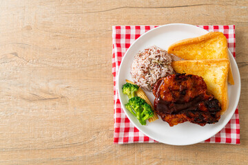 barbecue pork steak with rice berry