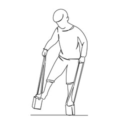 boy on stilts on cubes