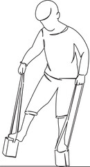 boy on stilts on cubes