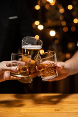 Businessmen in suits drinking  Celebrate whiskey