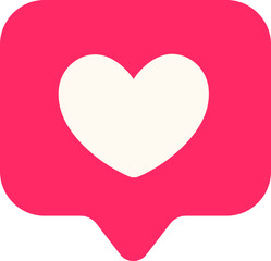 Heart Notification Icon Elements Flat Style