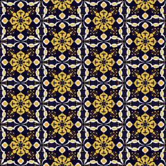 New Year Floral Seamless Pattern Background Garden Nature Damask Aboriginal Ornament Art