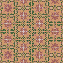 New Year Floral Seamless Pattern Background Garden Nature Damask Aboriginal Ornament Art