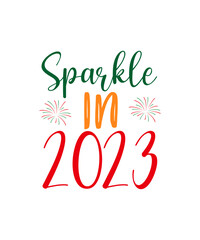 Obraz premium Happy New Year Clip Art, New Year, 2023 svg, Happy New Year 2023 SVG Bundle, New Year SVG, New Year Shirt