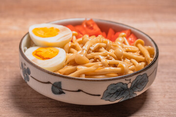 Sauteed Mushrooms with Boiled Eggs and Tomatoes Healthy Food