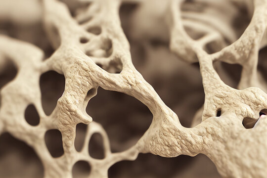 Macro view of bone structure illustration. 2D illustration