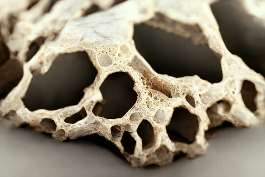 Macro view of bone structure illustration. 2D illustration