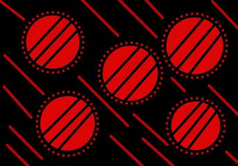 black and red pattern with circles shape abstract background 