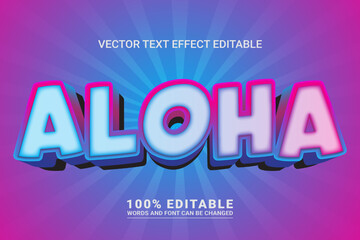Aloha editable text effect templates 3d style  © TrueVector