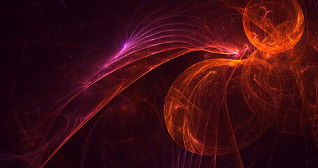 3D rendering abstract colorful fractal light background