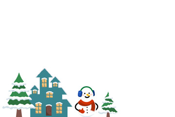 Christmas Background with Snowman