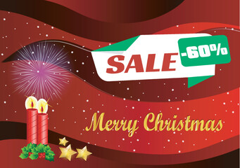 Merry christmas Sale off discount creative image