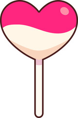 Candy Heart Icon Elements Flat sticker black Style