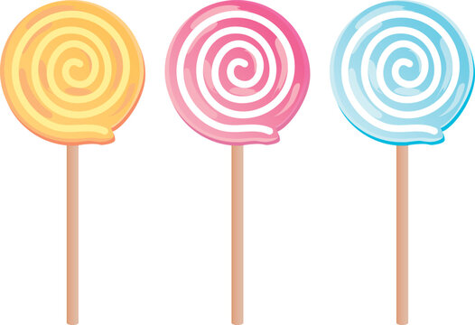 うずまき模様のペロペロキャンディーのセット