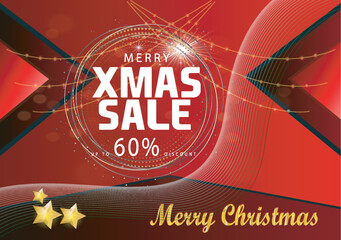 Special offer, Christmas sale, up to Sale off, red discount banner