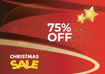 Christmas sale vector banner. Merry christmas with limited time offer up to Sale off promo discount