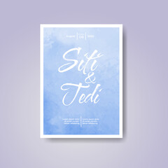 Wedding invitation with abstract watercolor background