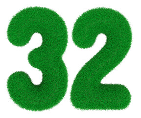 grass number 32 green with generative AI